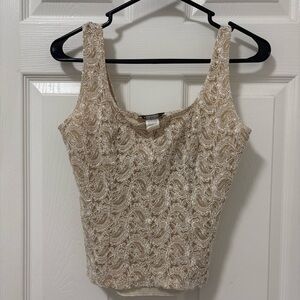 Elegant Cream Lace Women's Top vintage